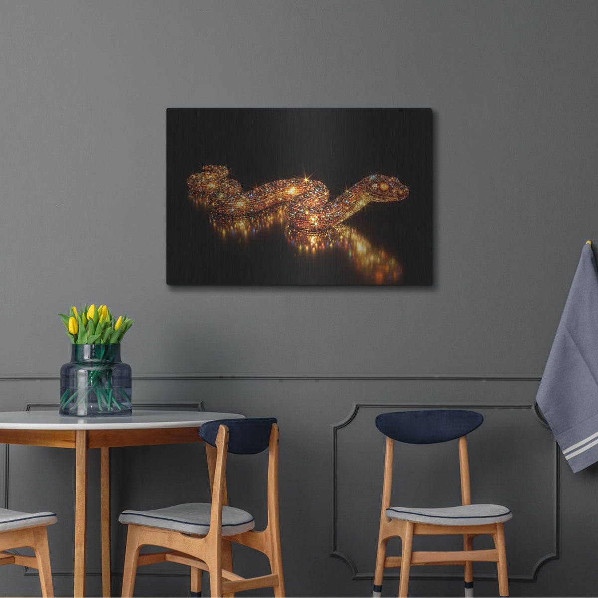 'Lustrous Snake' by Rich Monet Metal Wall Art