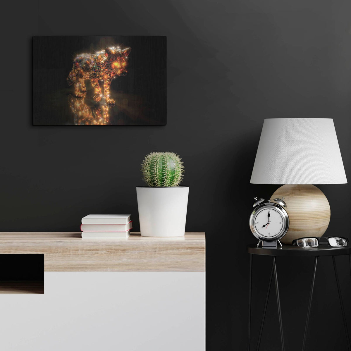 'Lustrous Wolf' by Rich Monet Metal Wall Art