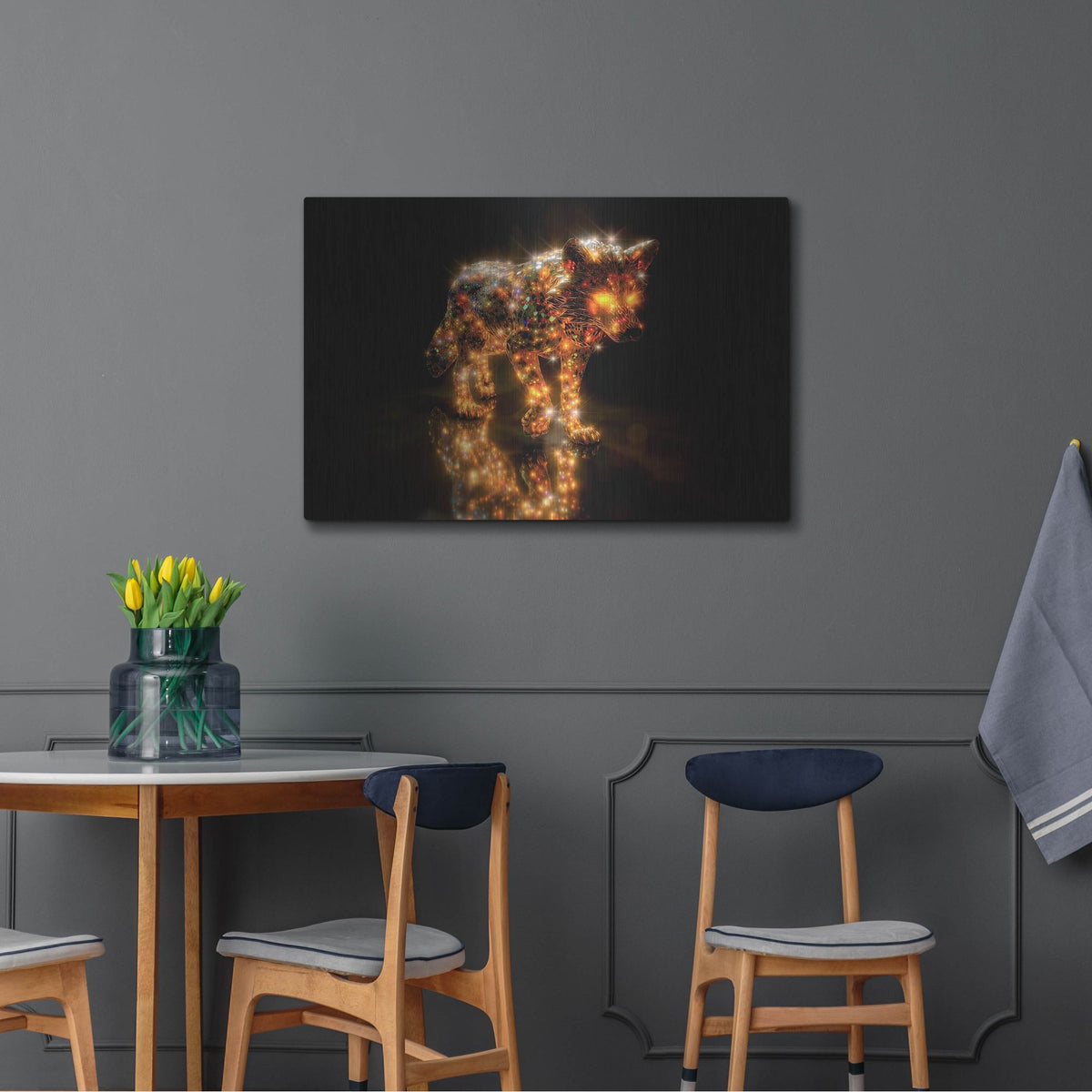'Lustrous Wolf' by Rich Monet Metal Wall Art