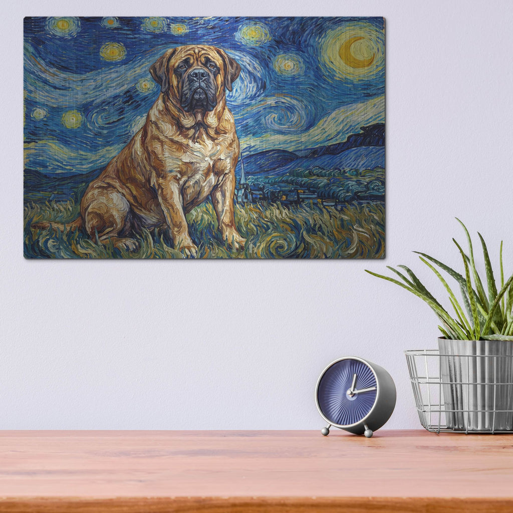 'Mastiff Starry Night' by Rich Monet Metal Wall Art