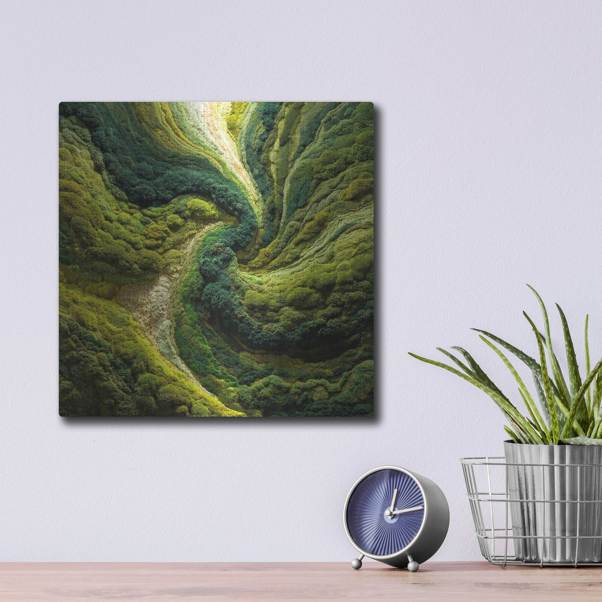 'Moss Swirles' by Rich Monet Metal Wall Art
