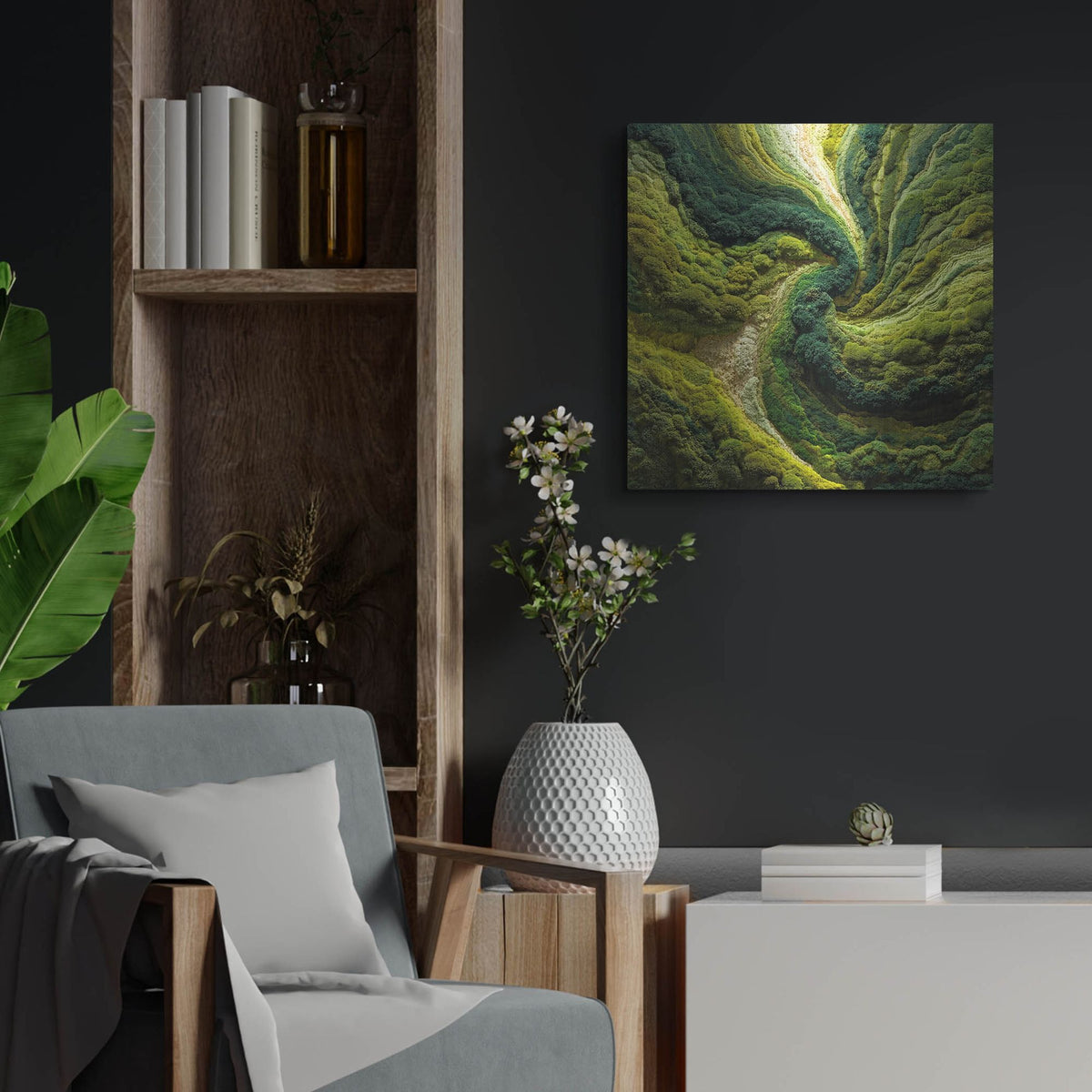 'Moss Swirles' by Rich Monet Metal Wall Art