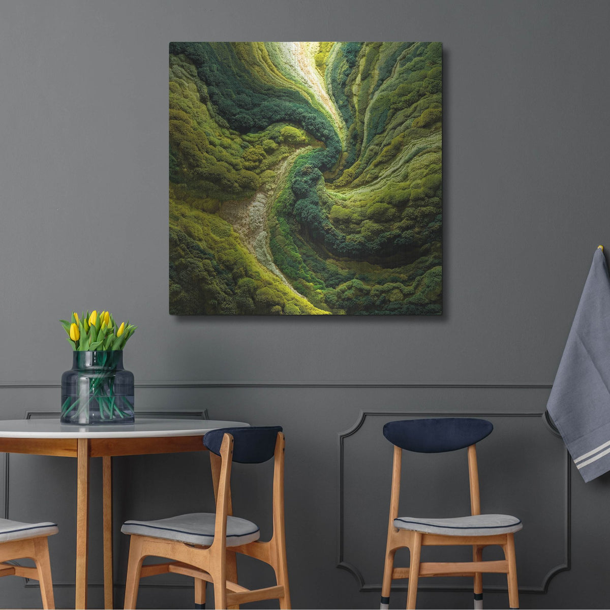 'Moss Swirles' by Rich Monet Metal Wall Art