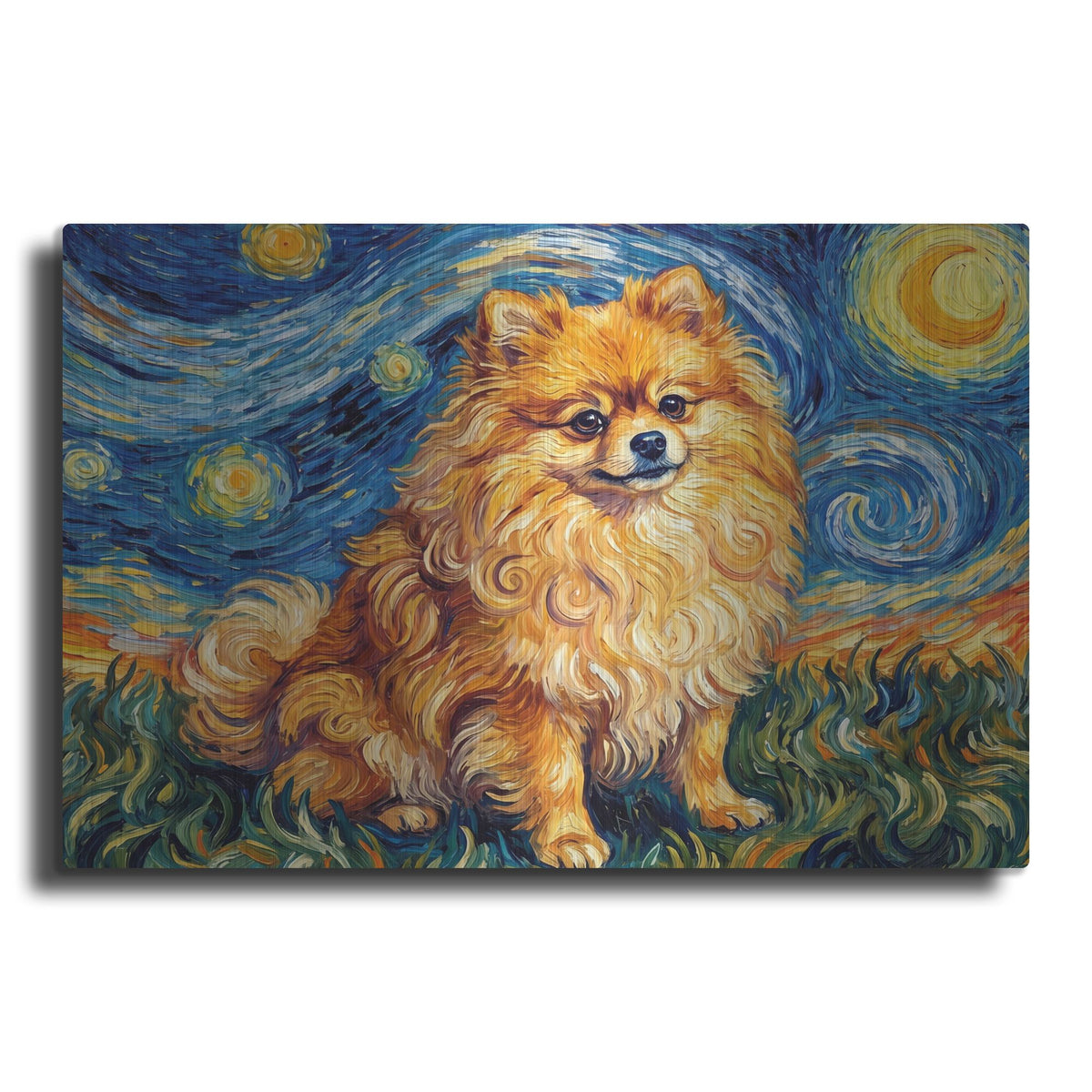 'Pomeranian Starry Night' by Rich Monet Metal Wall Art