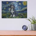 'Portuguese Water Dog Starry Night' by Rich Monet Metal Wall Art