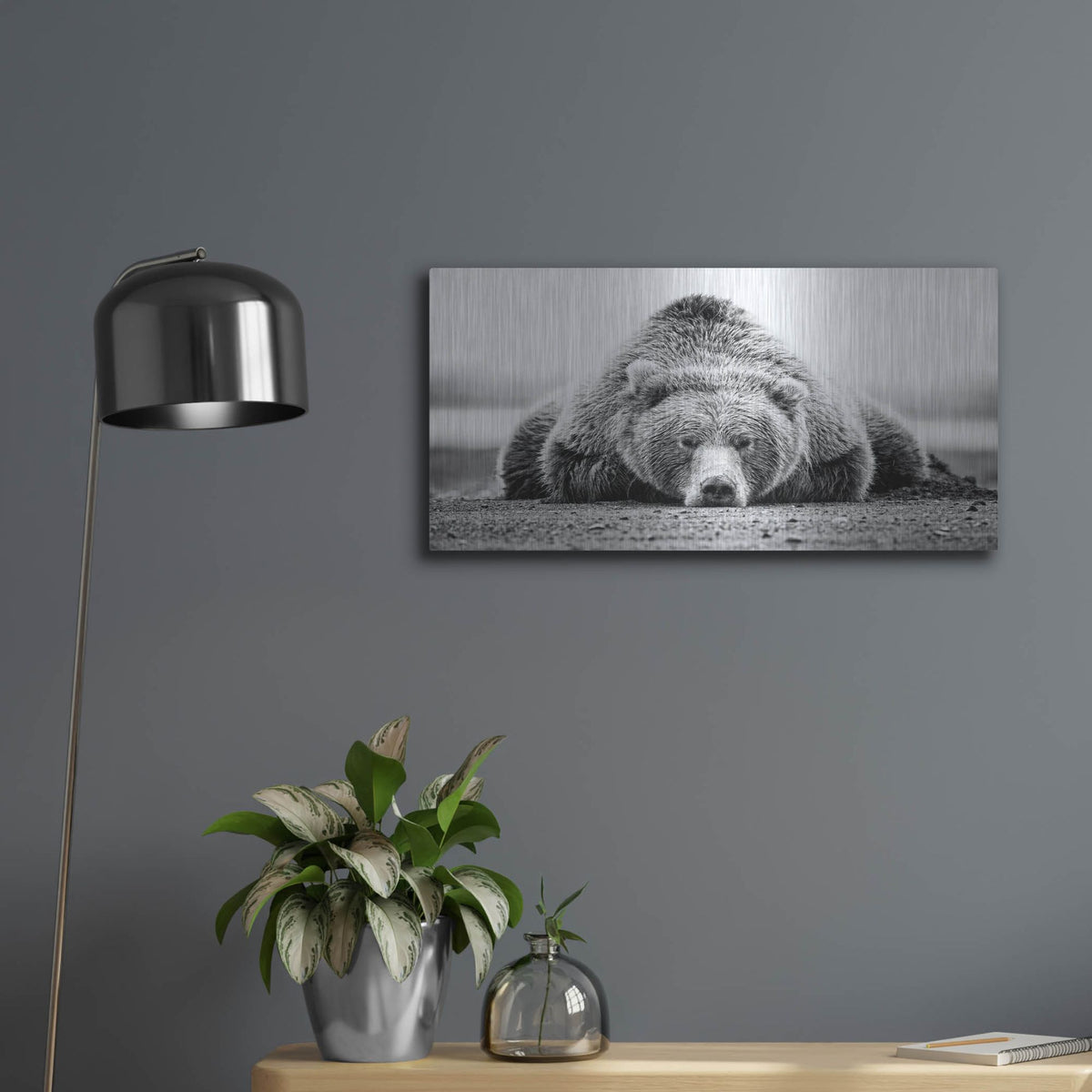 'Resting Grizzly' by Rich Monet Metal Wall Art