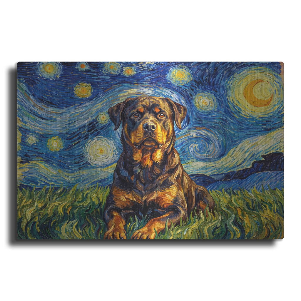 'Rottweiler Starry Night' by Rich Monet Metal Wall Art