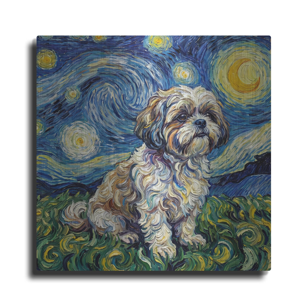 'Shih Tzu Starry Night' by Rich Monet Metal Wall Art