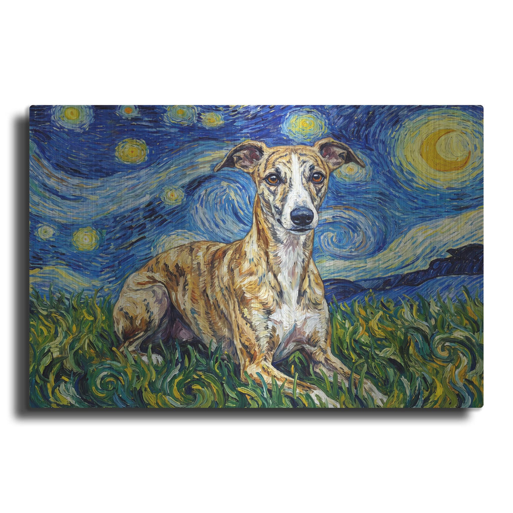 'Whippet Starry Night' by Rich Monet Metal Wall Art