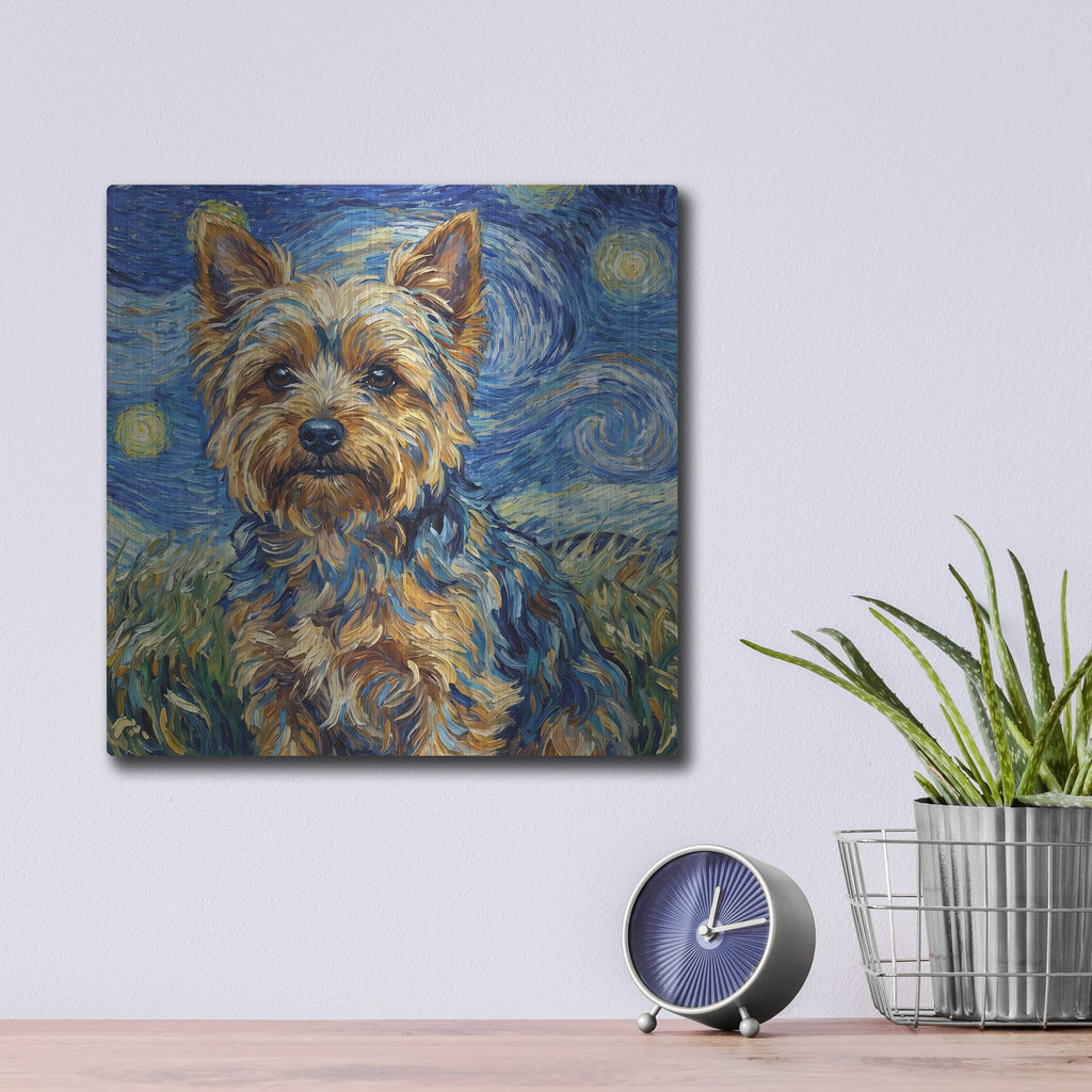 'Yorkshire Terrier Starry Night' by Rich Monet Metal Wall Art