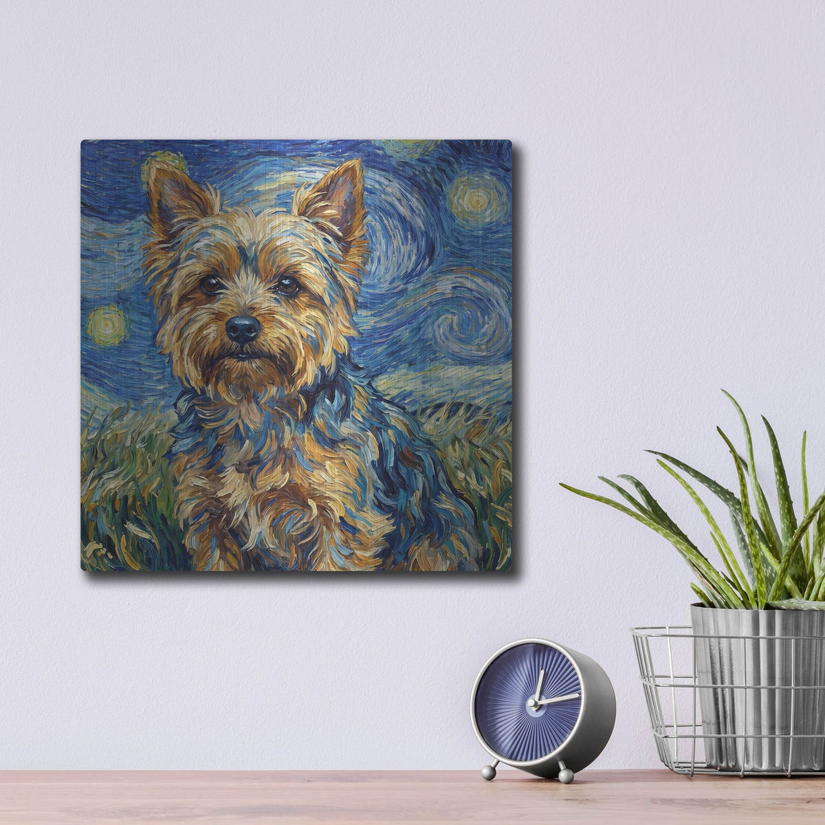 'Yorkshire Terrier Starry Night' by Rich Monet Metal Wall Art