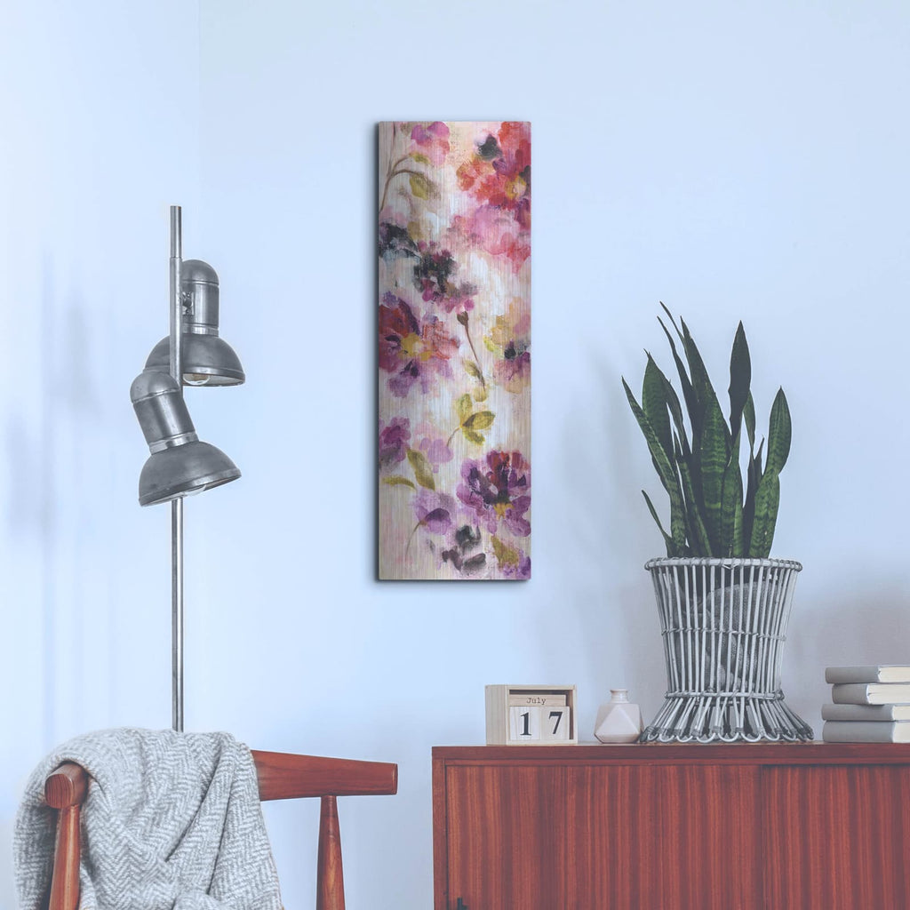 'Exuberant Florals II' by Silvia Vassileva – Metal Wall Art, 12x36 room view