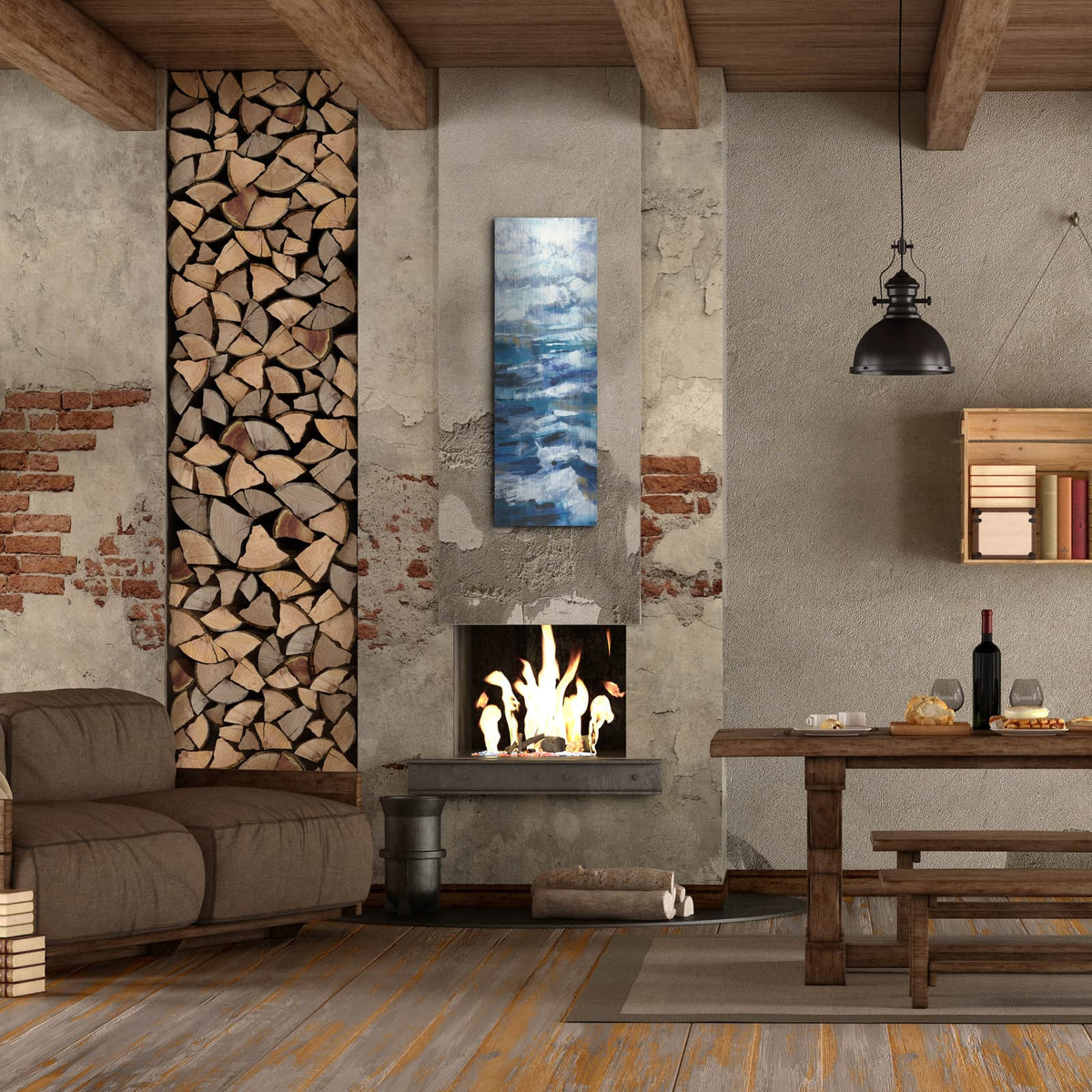 'Above the Mountains I' by Silvia Vassileva – Metal Wall Art, 16x48 room view