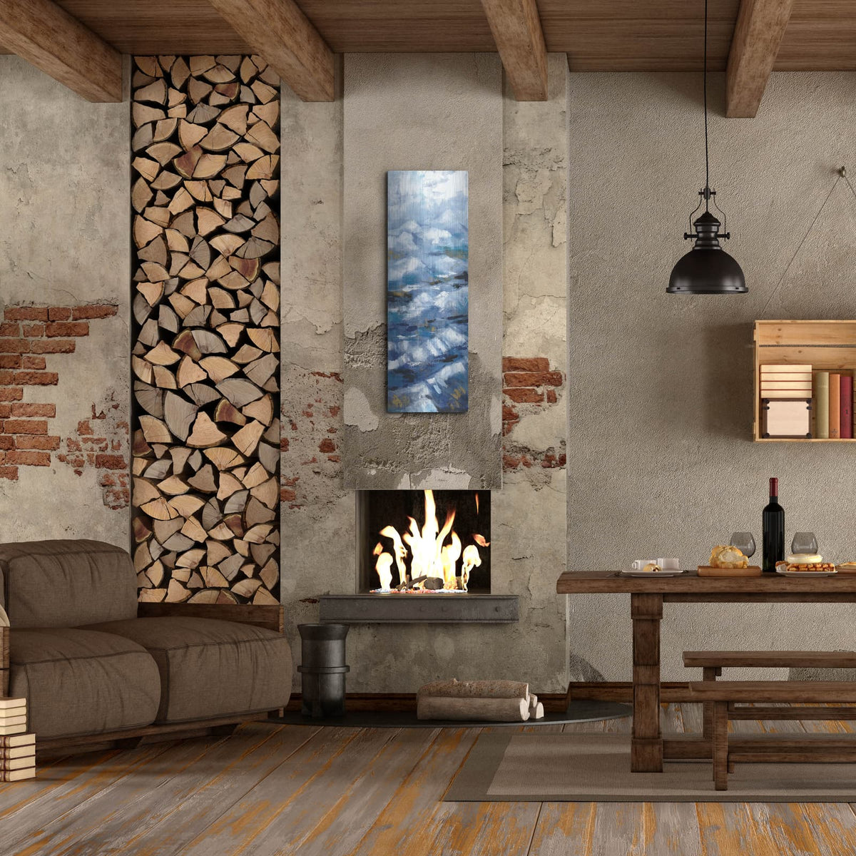 'Above the Mountains III' by Silvia Vassileva – Metal Wall Art, 16x48 room view