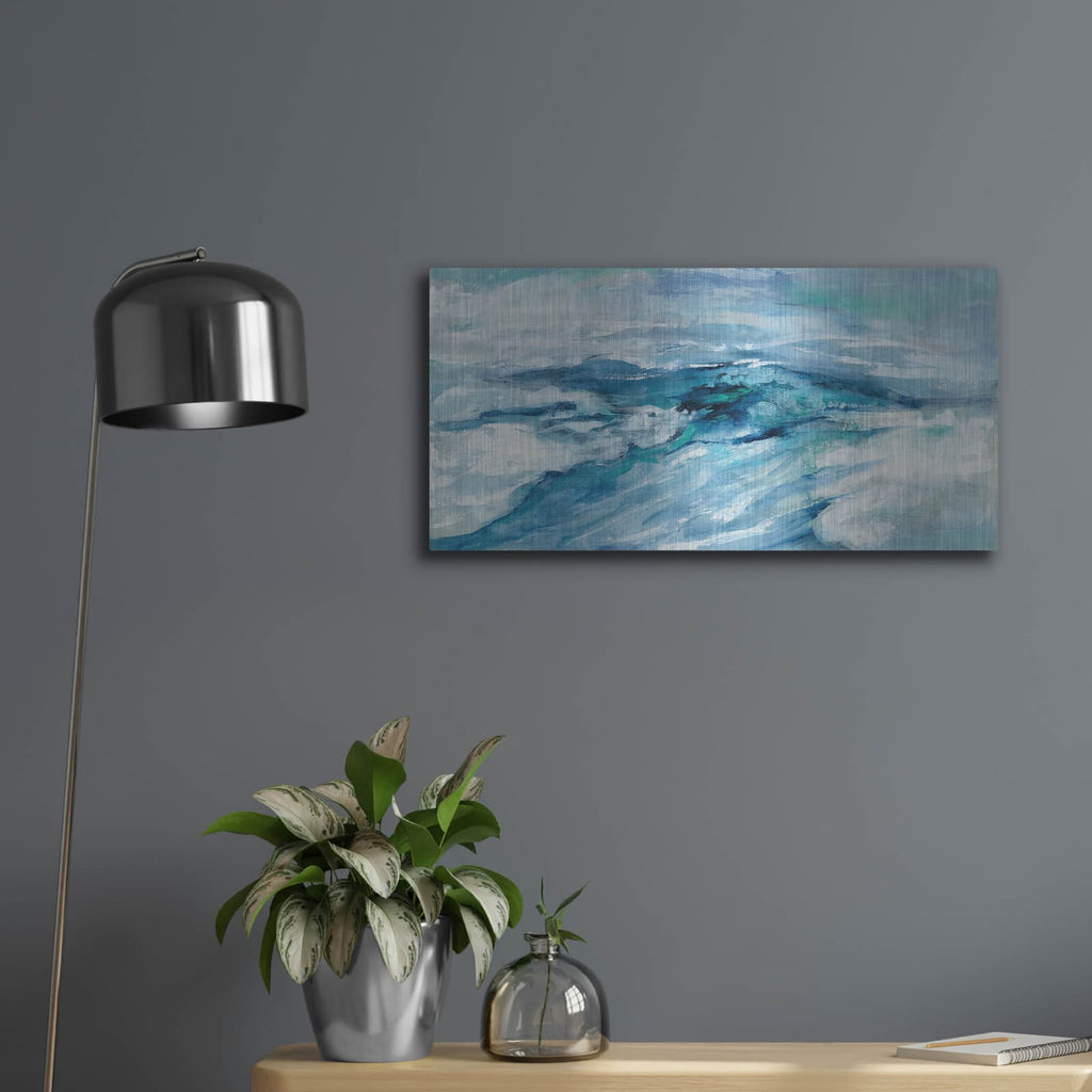 'Archipelago Seascape' by Silvia Vassileva – Metal Wall Art, 24x12 room view