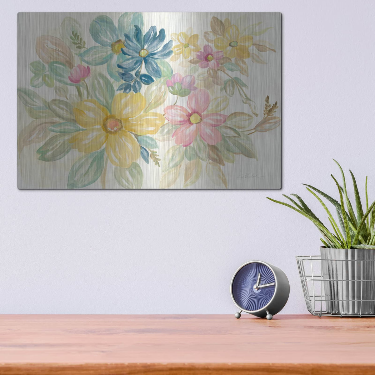 'June Bloom' by Silvia Vassileva – Metal Wall Art, 16x12 room view