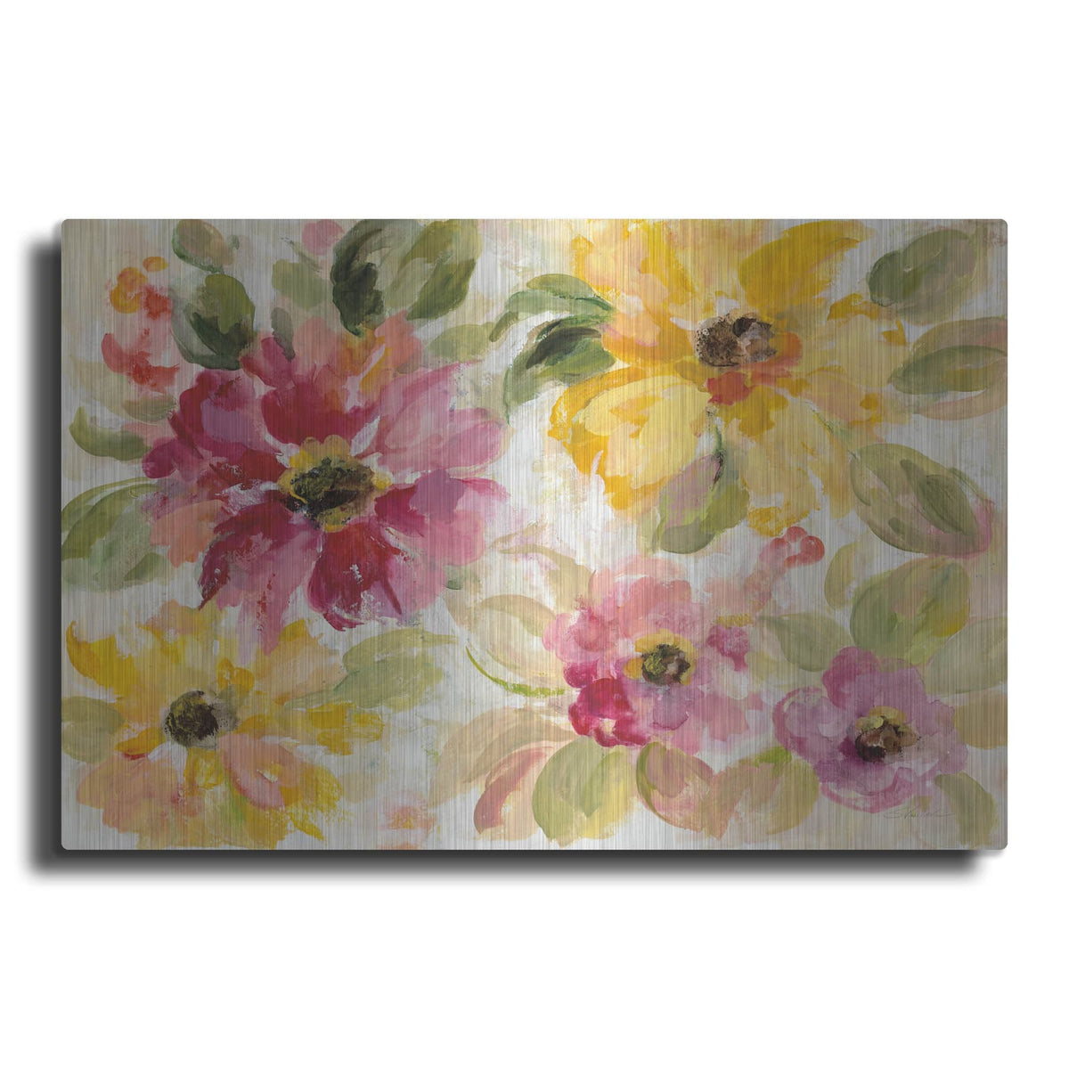 'Floral Radiance' by Silvia Vassileva – Metal Wall Art