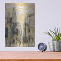 'Manhattan Gray and Gold I' by Silvia Vassileva – Metal Wall Art, 12x16 room view