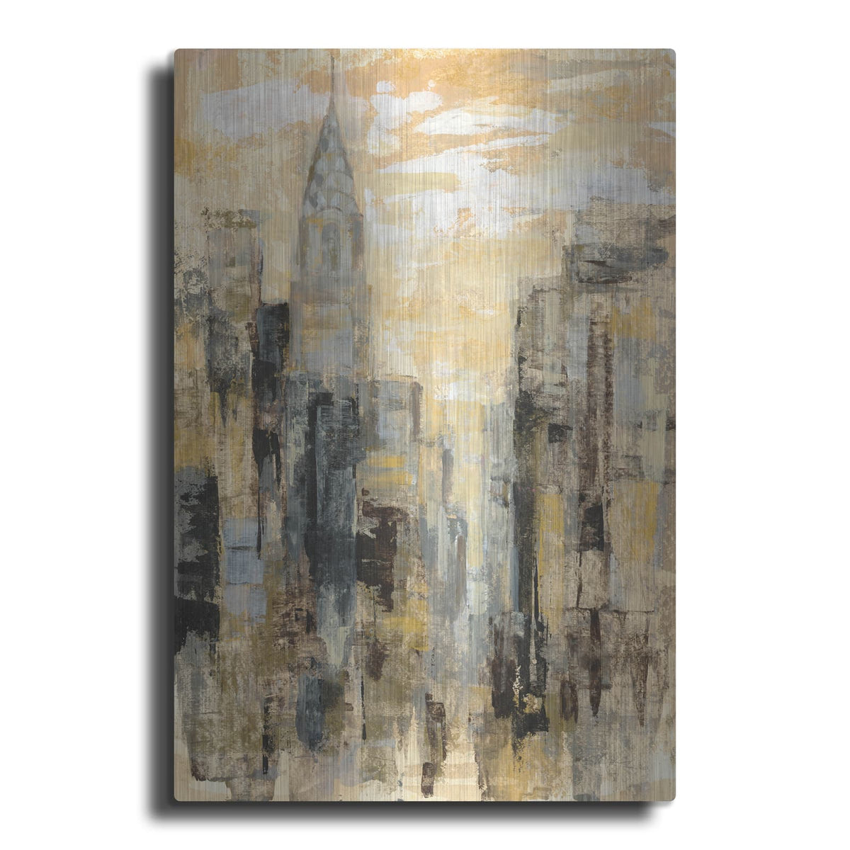 'Manhattan Gray and Gold I' by Silvia Vassileva – Metal Wall Art