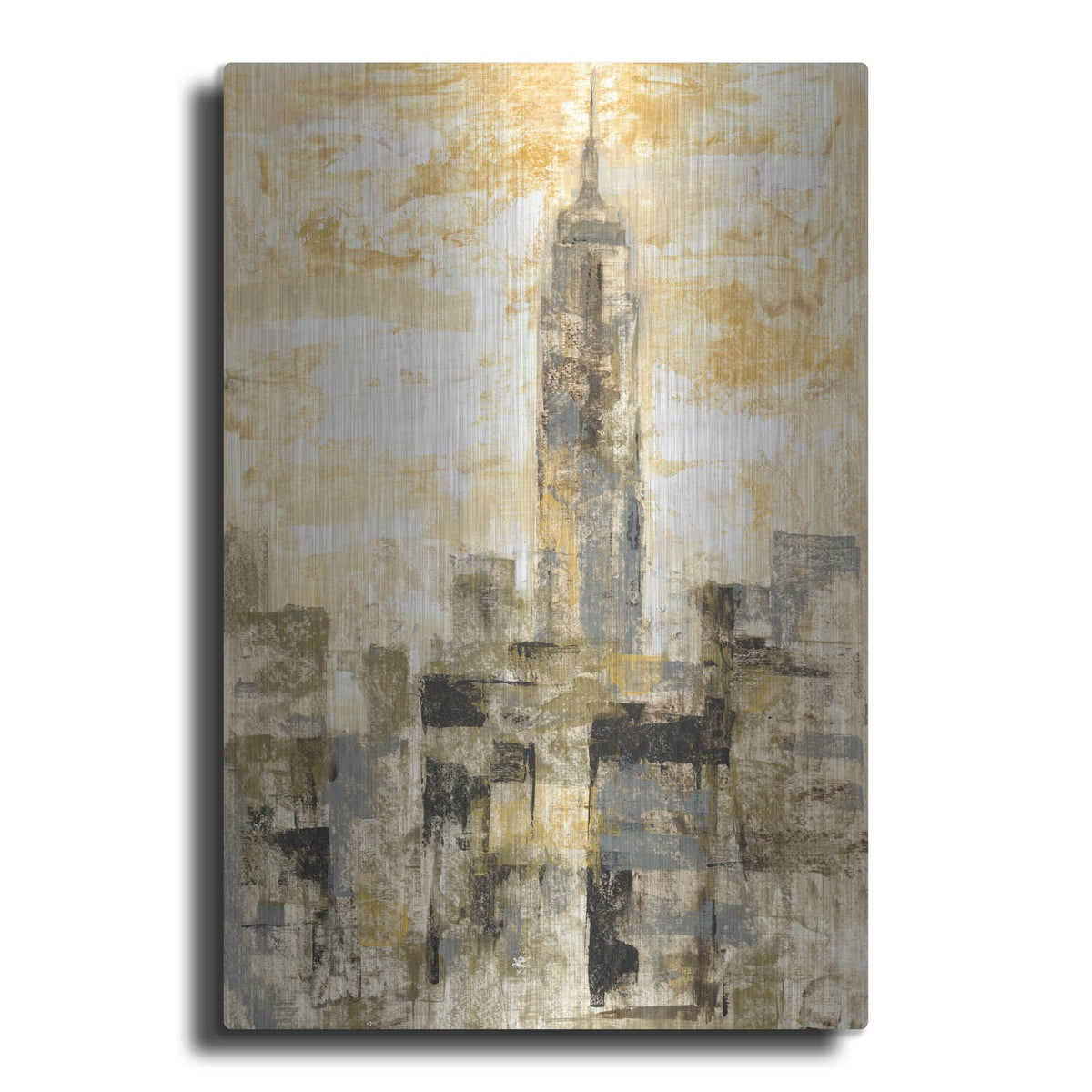 'Manhattan Gray and Gold II' by Silvia Vassileva – Metal Wall Art