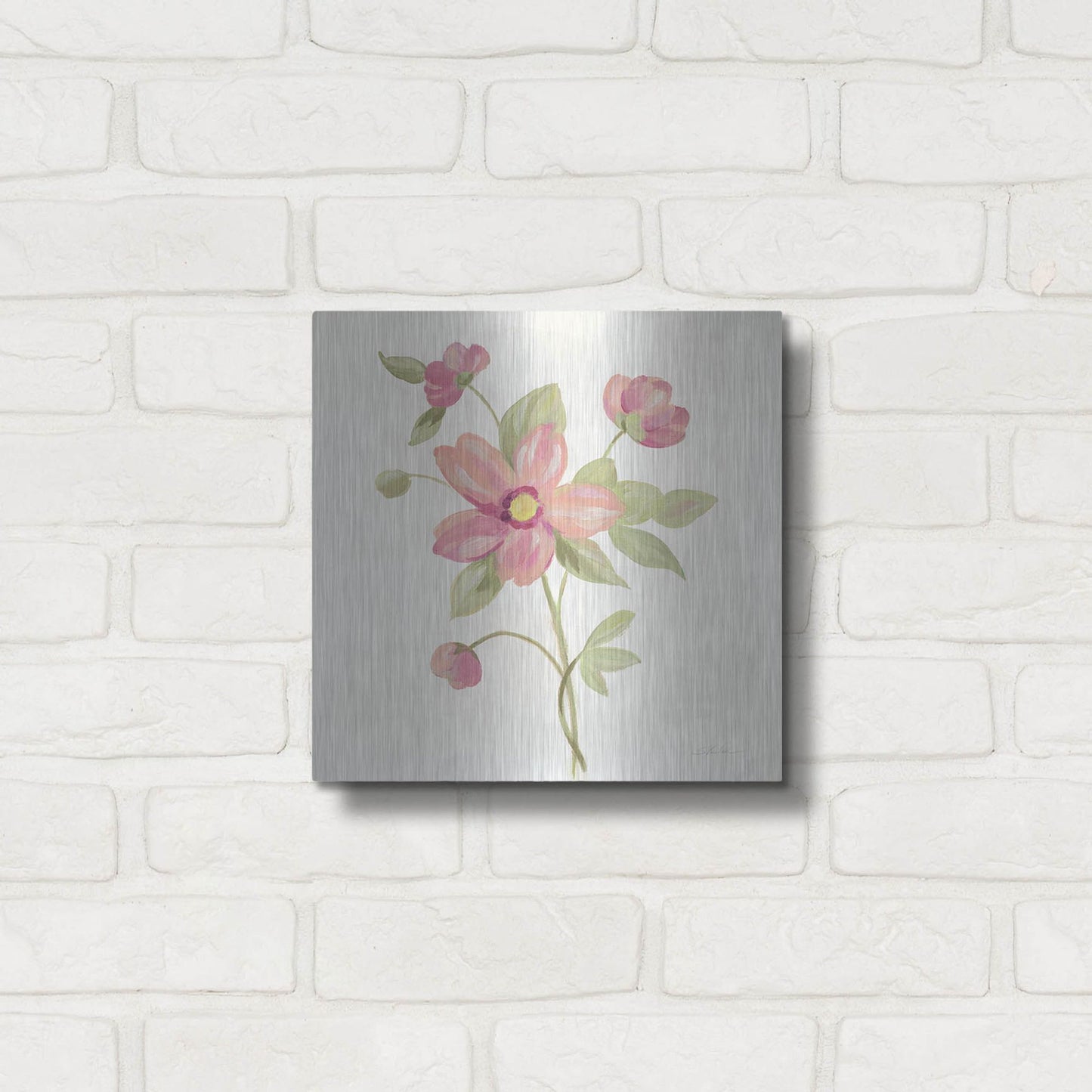 Luxe Metal Art 'June Bloom III' by Silvia Vassileva, Metal Wall Art,12x12