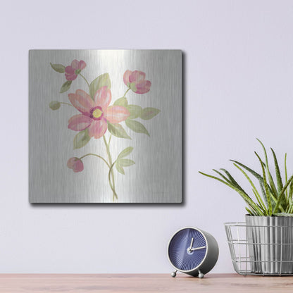 Luxe Metal Art 'June Bloom III' by Silvia Vassileva, Metal Wall Art,12x12