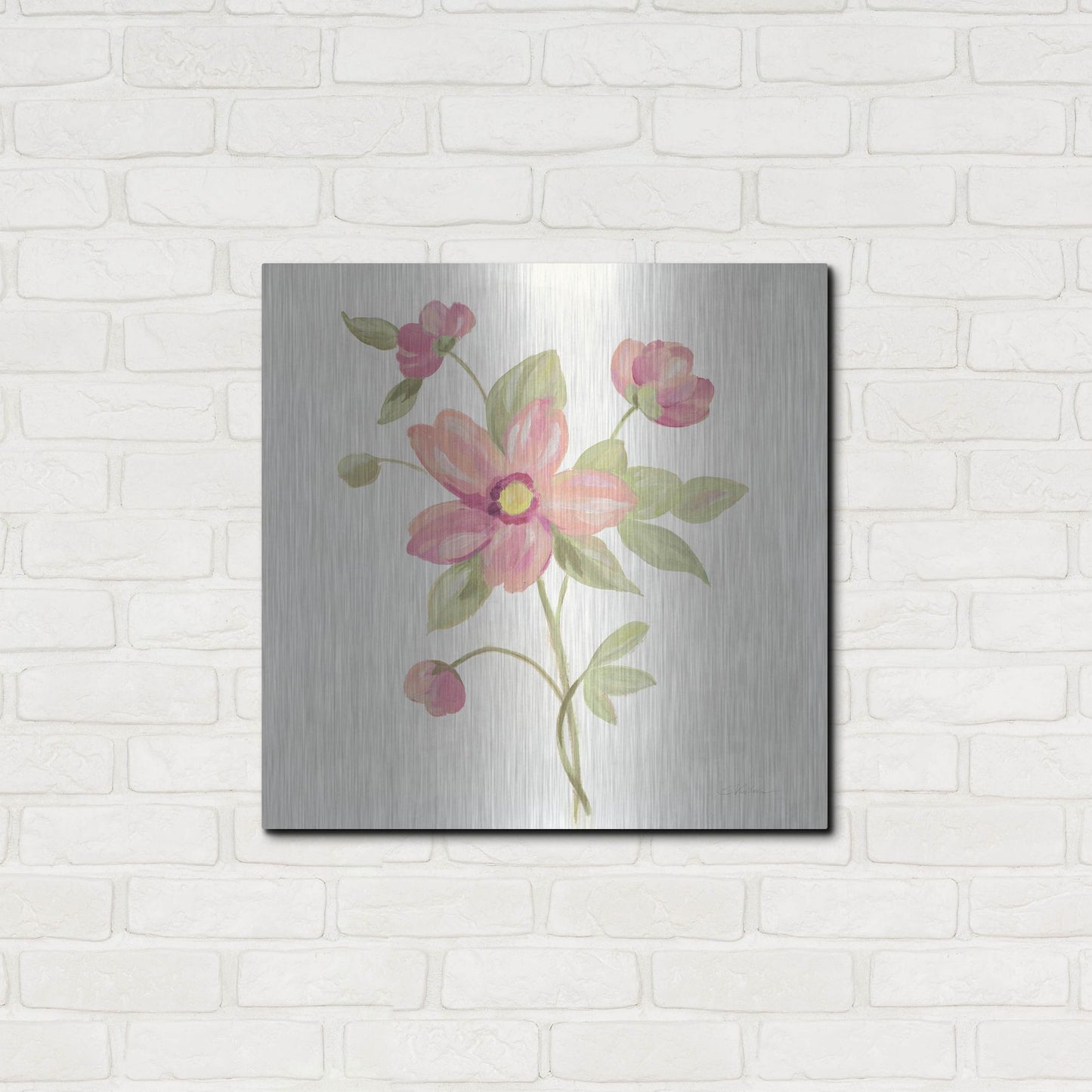 Luxe Metal Art 'June Bloom III' by Silvia Vassileva, Metal Wall Art,24x24