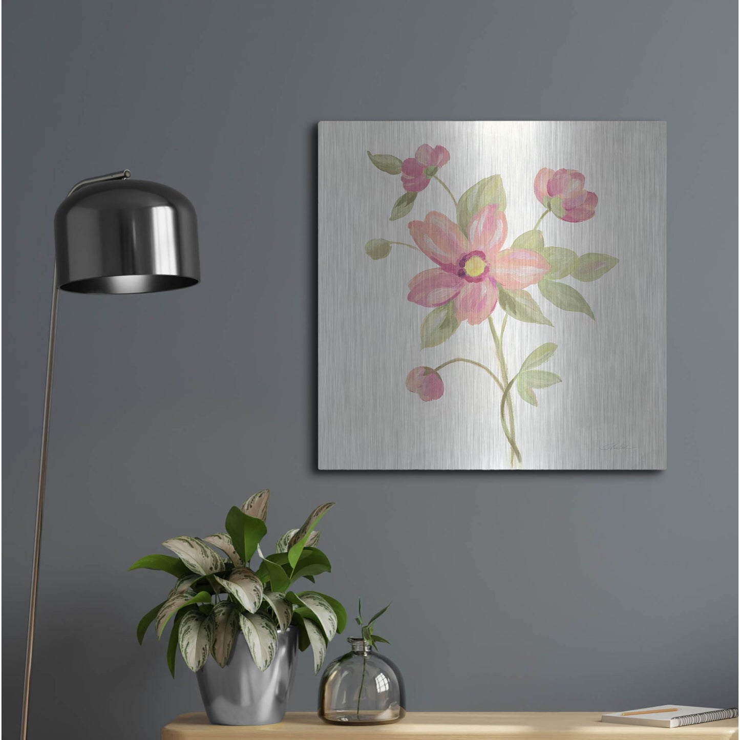 Luxe Metal Art 'June Bloom III' by Silvia Vassileva, Metal Wall Art,24x24