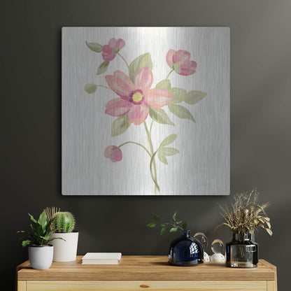 Luxe Metal Art 'June Bloom III' by Silvia Vassileva, Metal Wall Art,24x24