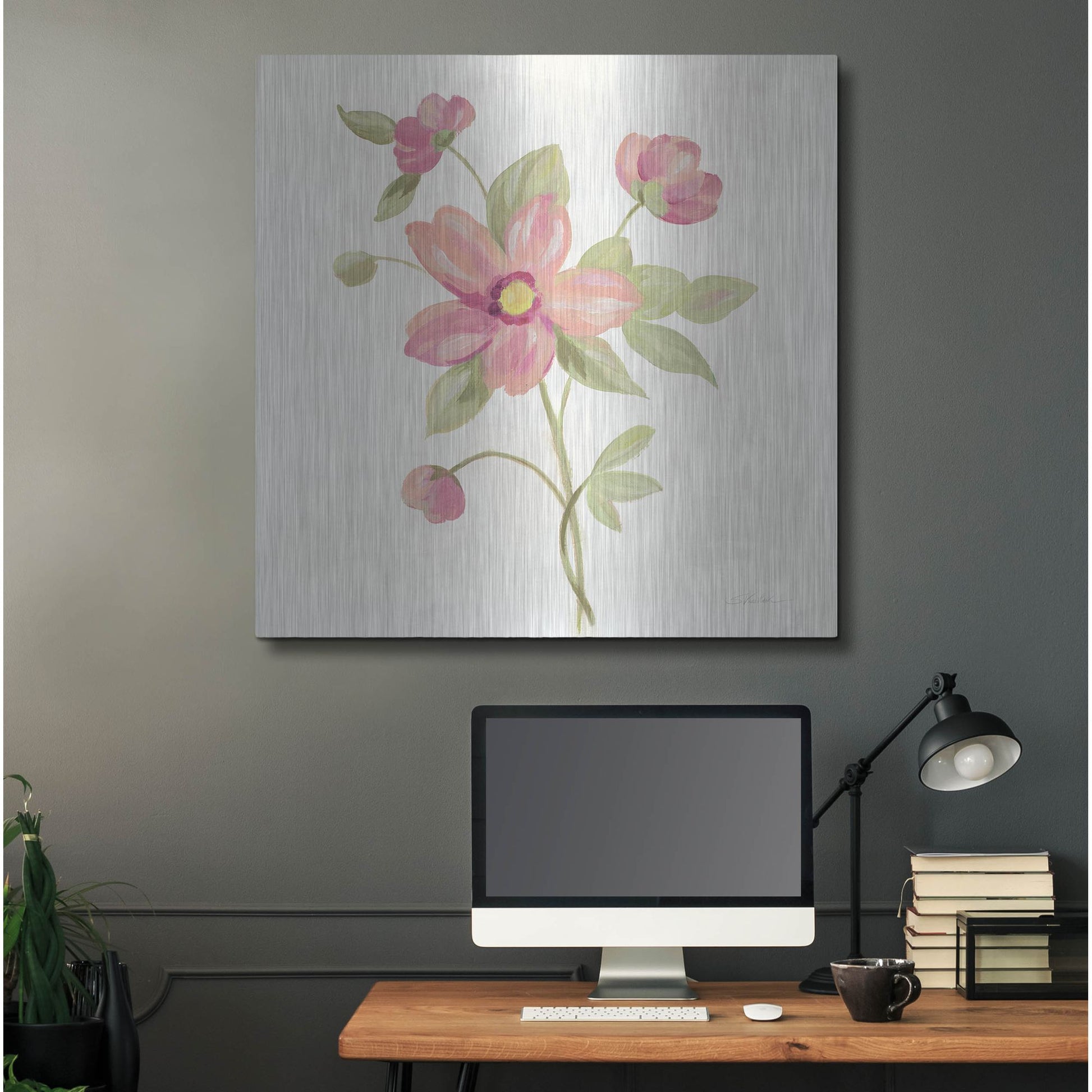 Luxe Metal Art 'June Bloom III' by Silvia Vassileva, Metal Wall Art,36x36