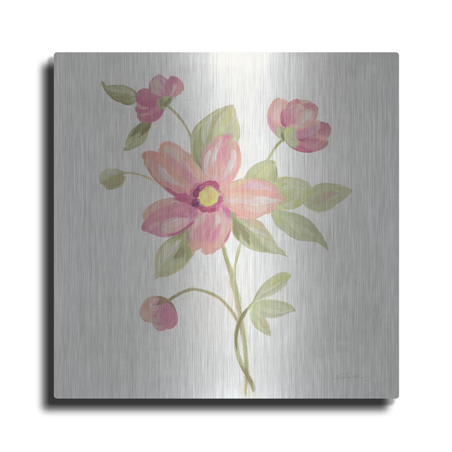 Luxe Metal Art 'June Bloom III' by Silvia Vassileva, Metal Wall Art