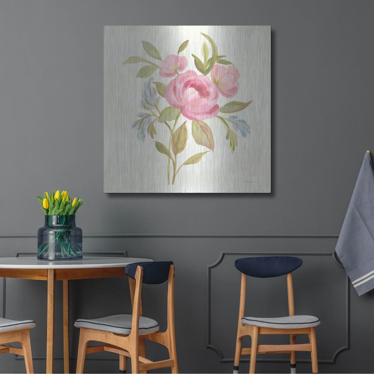'Petals and Blossoms IV' by Silvia Vassileva – Metal Wall Art, 36x36 room view