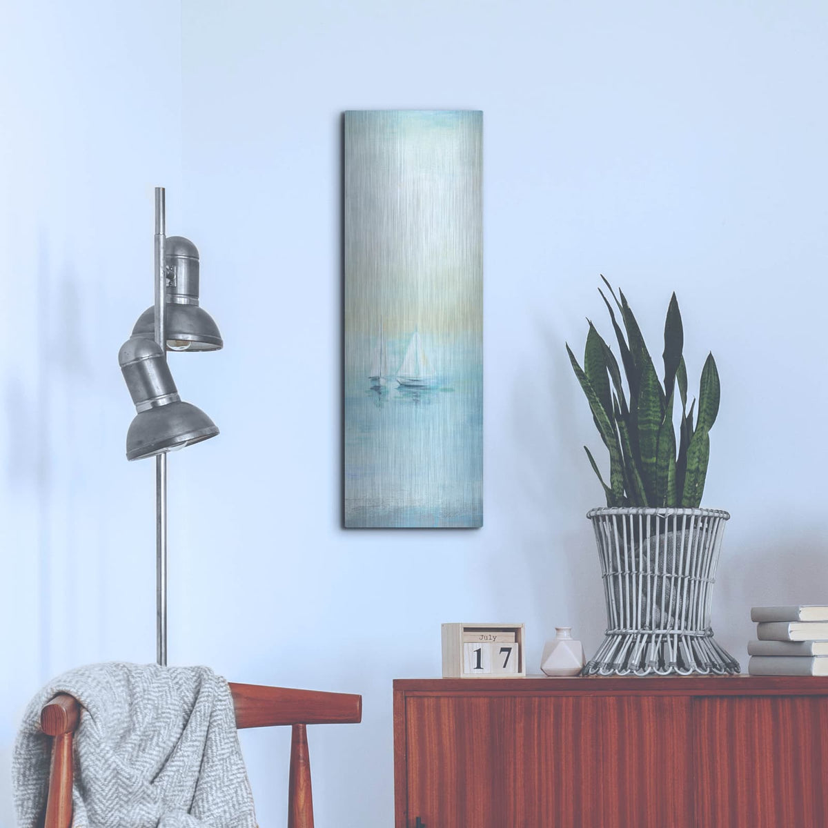 'Early Morning Sea II' by Silvia Vassileva – Metal Wall Art, 12x36 room view