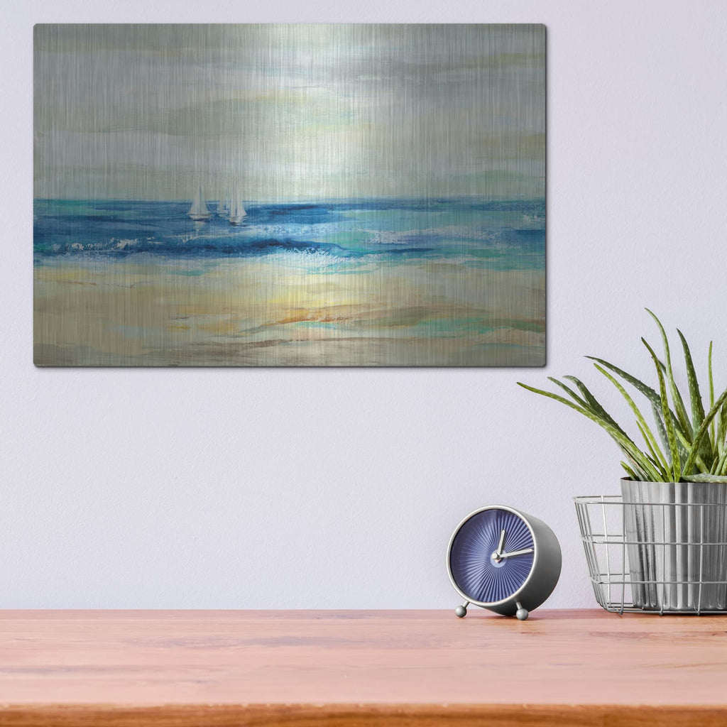 'Sand and Sea' by Silvia Vassileva – Metal Wall Art, 16x12 room view