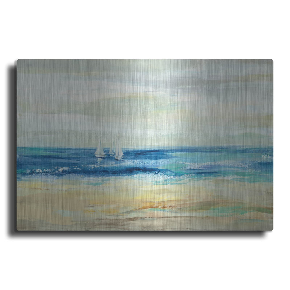 'Sand and Sea' by Silvia Vassileva – Metal Wall Art