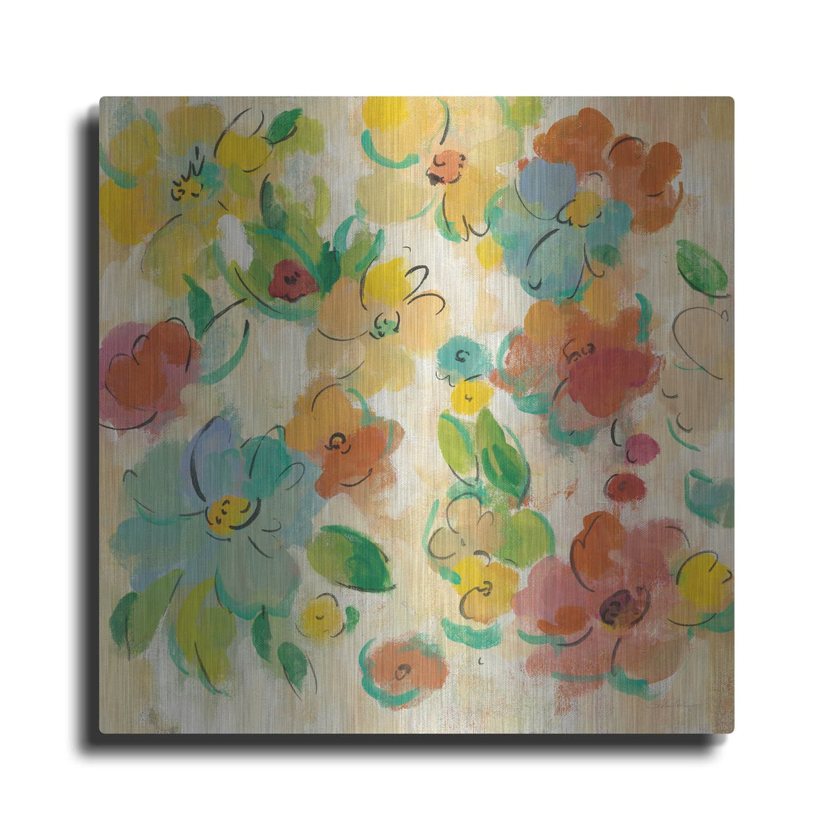 'Playful Floral Trio II' by Silvia Vassileva – Metal Wall Art