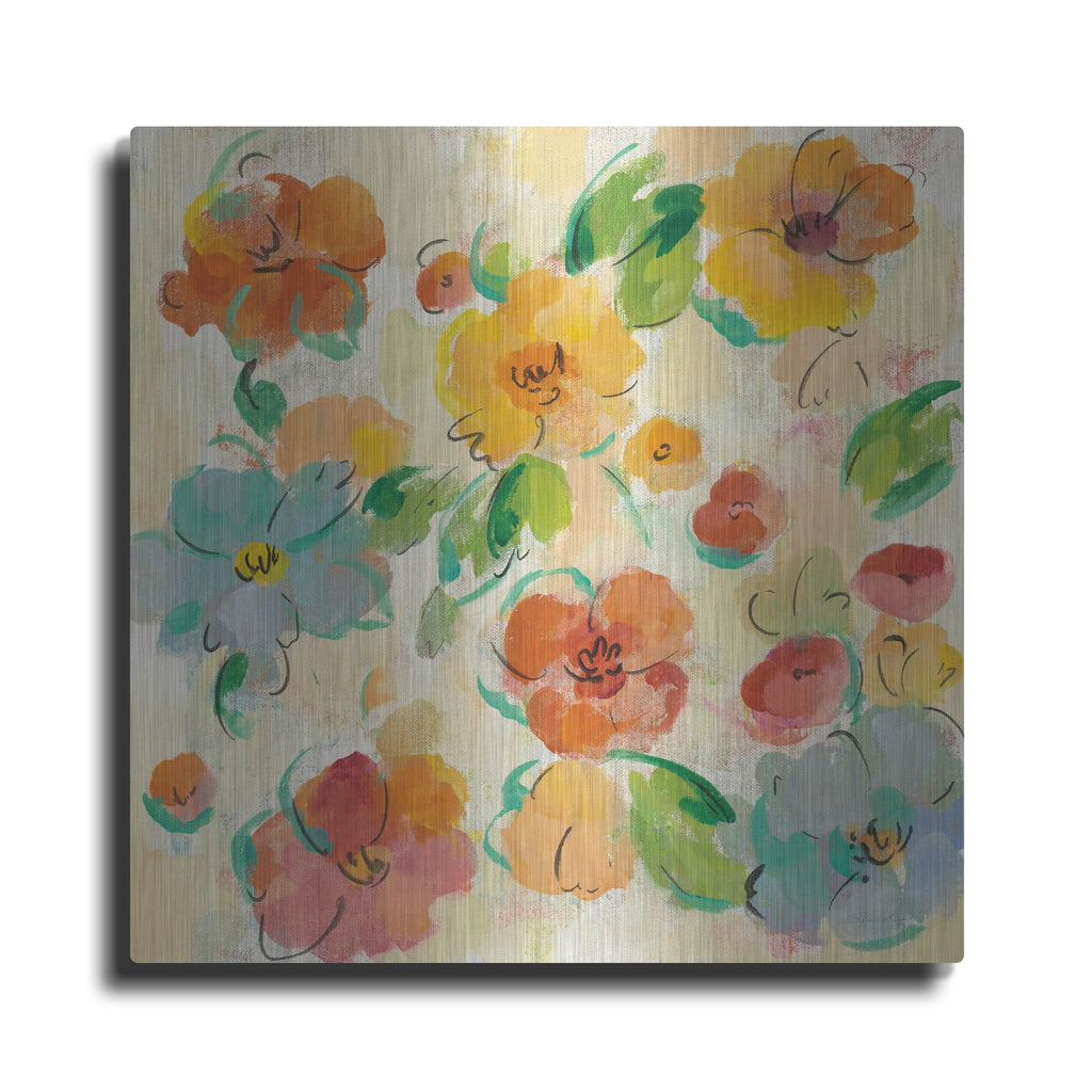 'Playful Floral Trio III' by Silvia Vassileva – Metal Wall Art