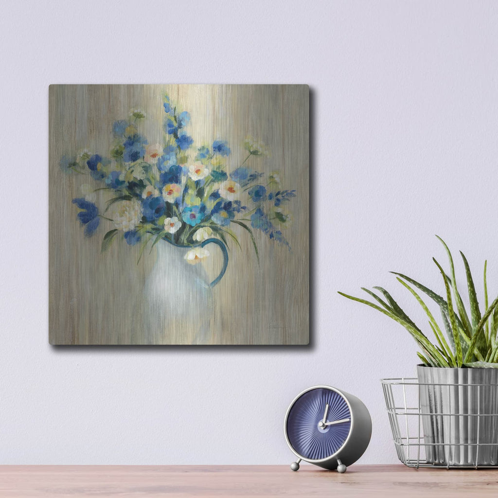 'Coastal Bouquet' by Silvia Vassileva – Metal Wall Art, 12x12 room view