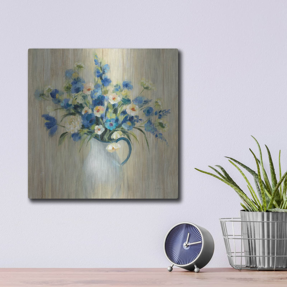 'Coastal Bouquet' by Silvia Vassileva – Metal Wall Art, 12x12 room view