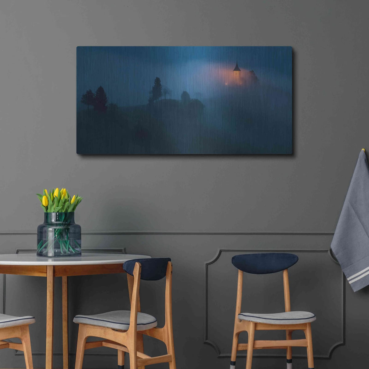'Fog Rolls In' by Larry Malvin – Metal Wall Art, 48x24 room view