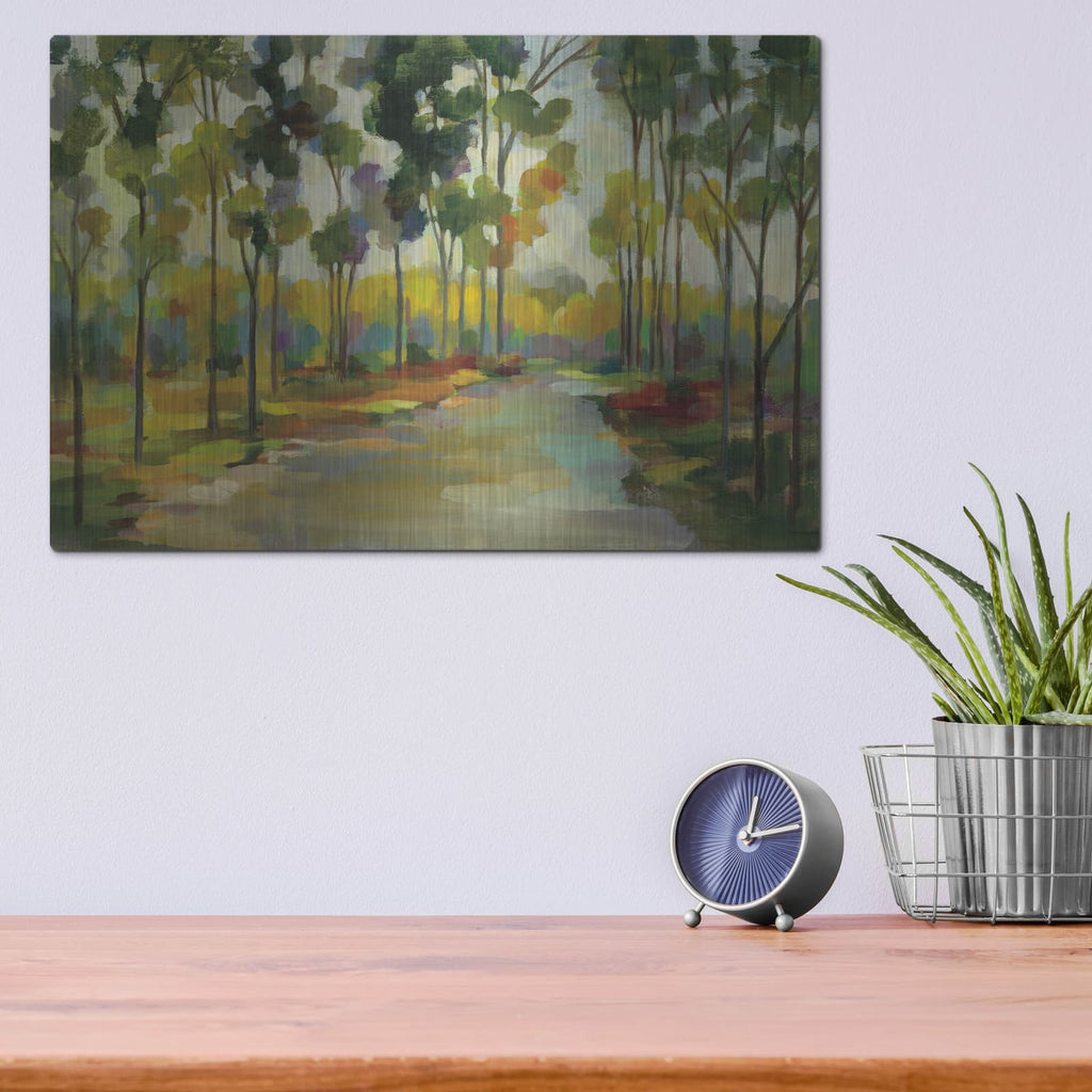 'Path in the Forest' by Silvia Vassileva – Metal Wall Art, 16x12 room view
