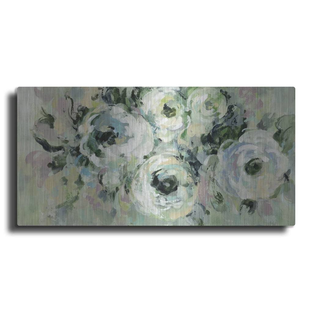 'Sage and Lavender Peonies' by Silvia Vassileva – Metal Wall Art