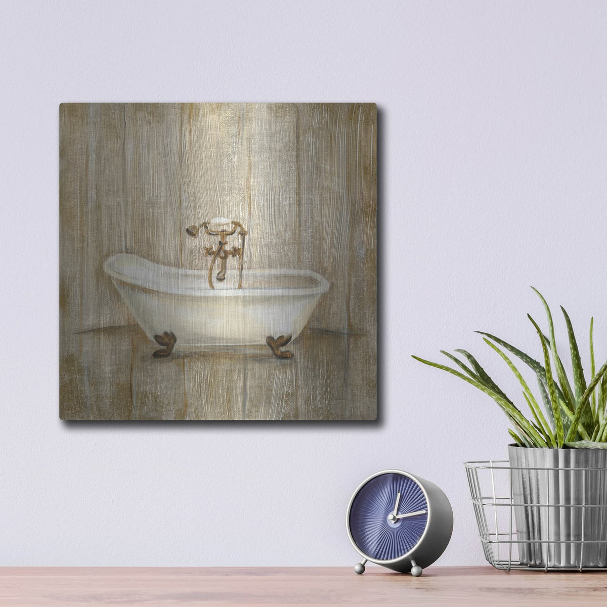 'Cottage Bathroom I' by Silvia Vassileva – Metal Wall Art, 12x12 room view