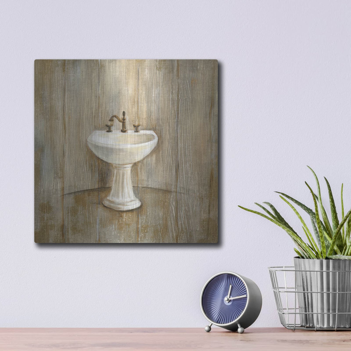 'Cottage Bathroom II' by Silvia Vassileva – Metal Wall Art, 12x12 room view