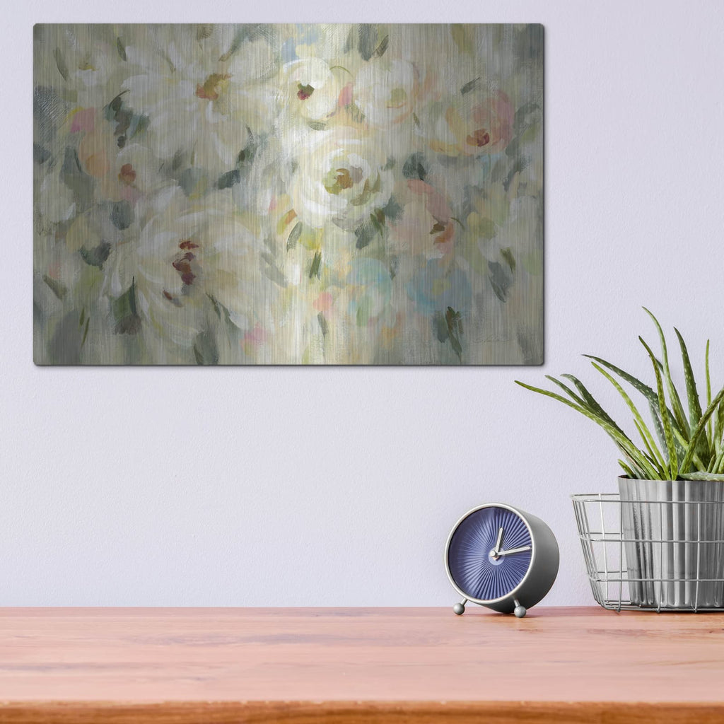 'Expressive Pale Floral' by Silvia Vassileva – Metal Wall Art, 16x12 room view