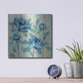 'Brushy Blue Flowers I' by Silvia Vassileva – Metal Wall Art, 12x12 room view