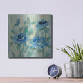'Brushy Blue Flowers II' by Silvia Vassileva – Metal Wall Art, 12x12 room view