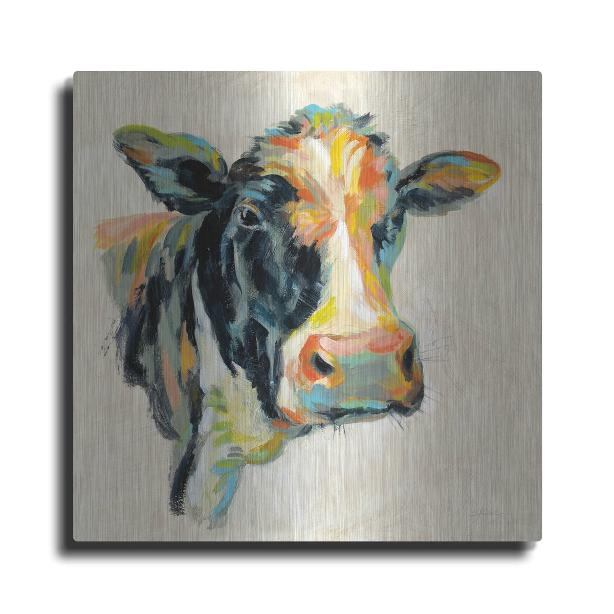 'Expressionistic Cow I' by Silvia Vassileva – Metal Wall Art