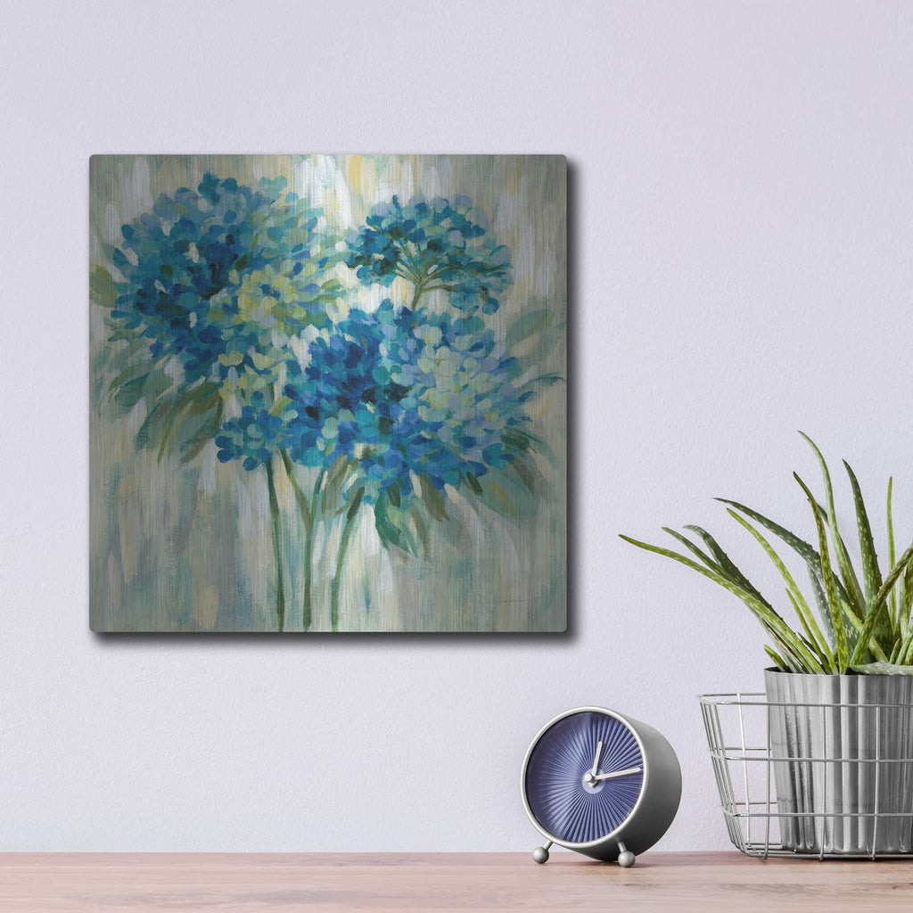 'Burst of Hydrangeas' by Silvia Vassileva – Metal Wall Art, 12x12 room view