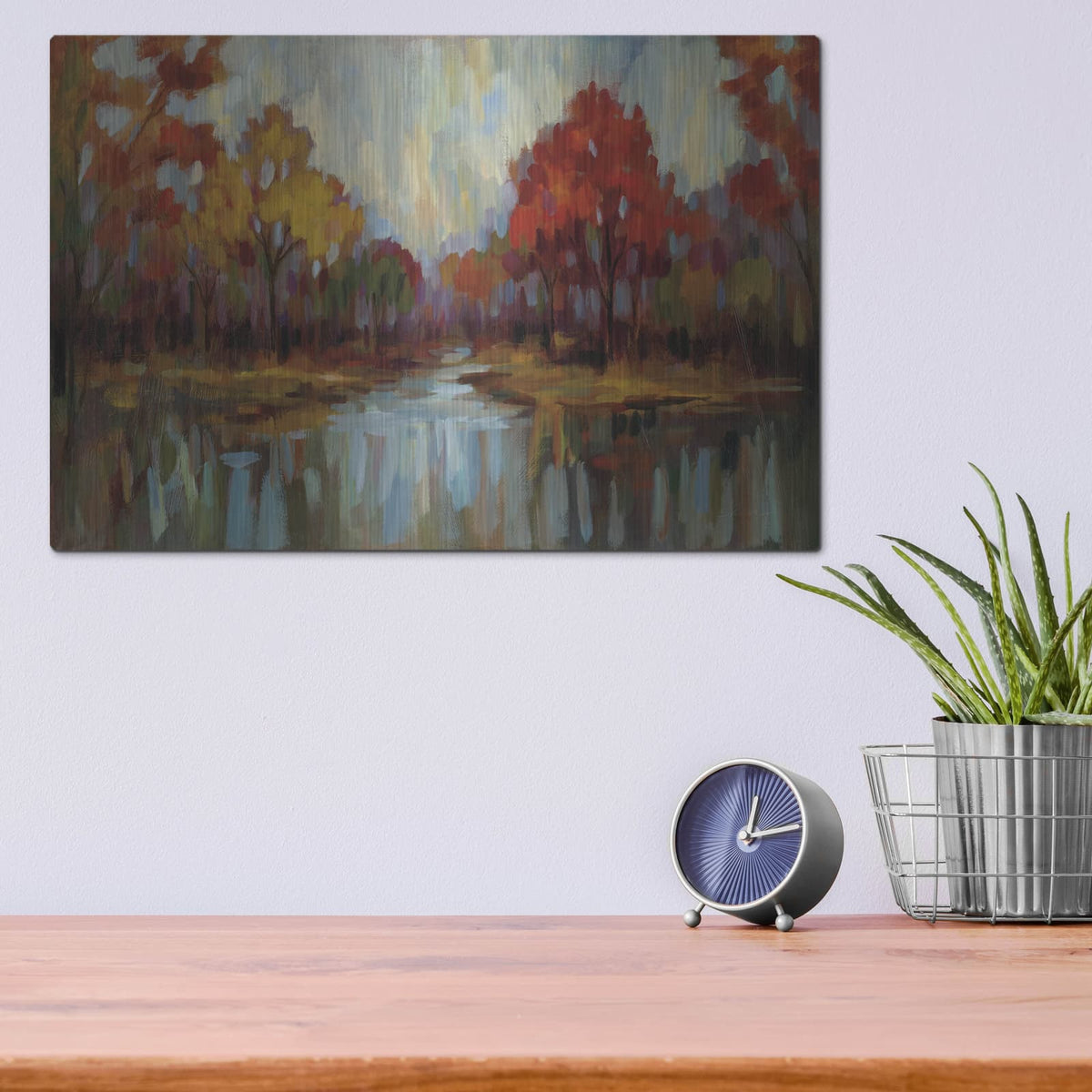 'Fall Aquarelle' by Silvia Vassileva – Metal Wall Art, 16x12 room view